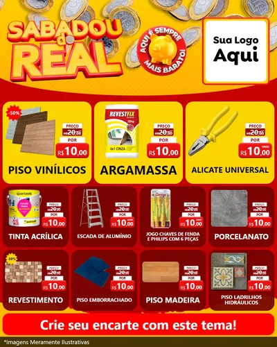 Modelo de Rede Social para Feed Instagram com o tema Sabadou do Real para Material para Construção