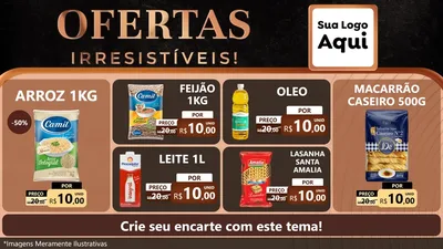 Modelo de TV para TV Horizontal com o tema Ofertas Irresistíveis! para Supermercado