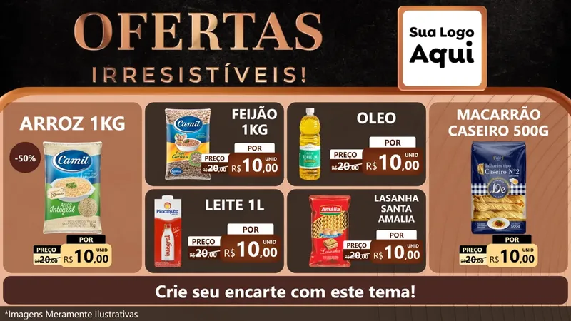 Modelo de TV para TV Horizontal com o tema Ofertas Irresistíveis! para Supermercado