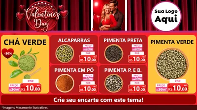 Modelo de TV para TV Horizontal com o tema Valentine's Day para Produtos Naturais
