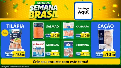 Modelo de TV para TV Horizontal com o tema Especial Semana do Brasil para Peixaria