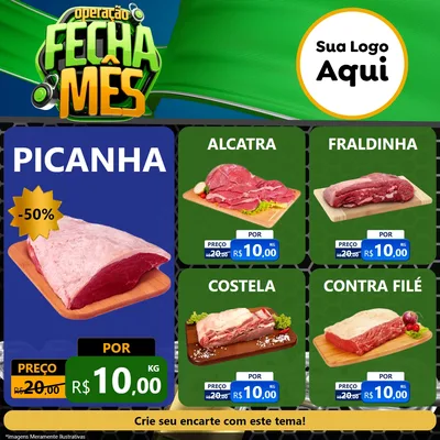 Modelo de Rede Social para Feed Facebook com o tema Operação Fecha Mês para Açougue
