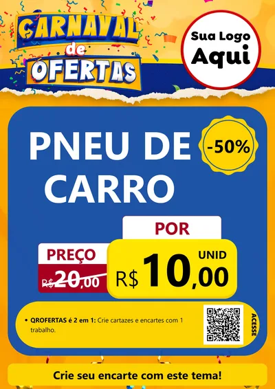 Modelo de Cartaz para Cartaz A4 Vertical com o tema Carnaval de Ofertas para Auto peças