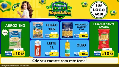 Modelo de TV para TV Horizontal com o tema Proclamação da República para Supermercado