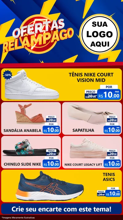 Modelo de TV para TV Vertical com o tema Ofertas Relâmpago para Calçados