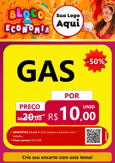 Modelo de Cartaz para Cartaz A4 Vertical com o tema Bloco da Economia para Água e gás