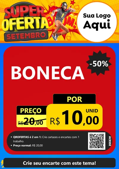Modelo de Cartaz para Cartaz A4 Vertical com o tema Super Oferta Setembro para Brinquedos