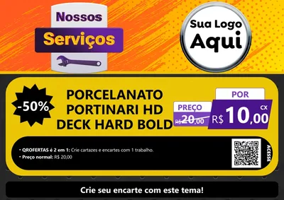 Modelo de Cartaz para Cartaz A4 Horizontal com o tema Nossos Serviços para Pisos e revestimentos