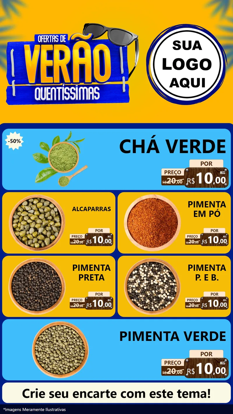 Modelo de TV para TV Vertical com o tema Ofertas de Verão Quentíssimas para Produtos Naturais