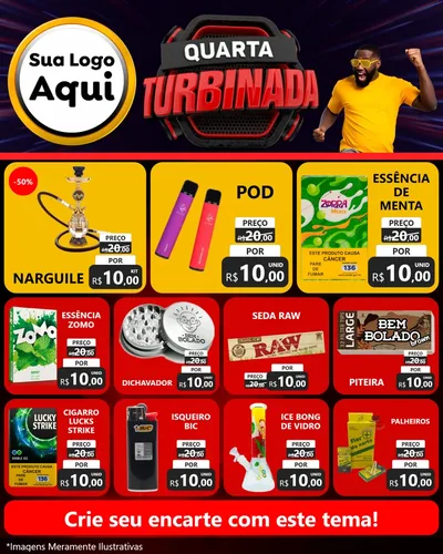 Modelo de Rede Social para Feed Instagram com o tema Quarta Turbinada para Tabacaria