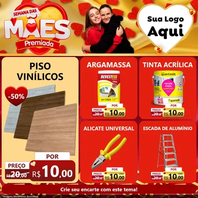 Modelo de Rede Social para Feed Facebook com o tema Semana das Mães Premiada para Material para Construção