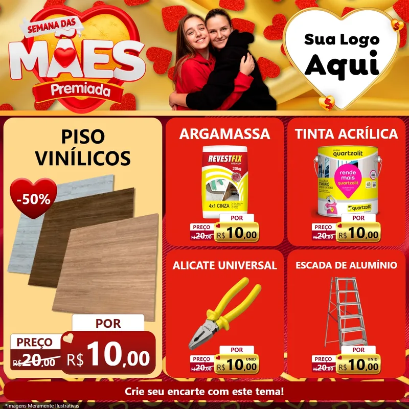 Modelo de Rede Social para Feed Facebook com o tema Semana das Mães Premiada para Material para Construção