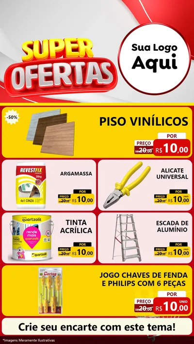 Modelo de TV para TV Vertical com o tema Super Ofertas para Material para Construção