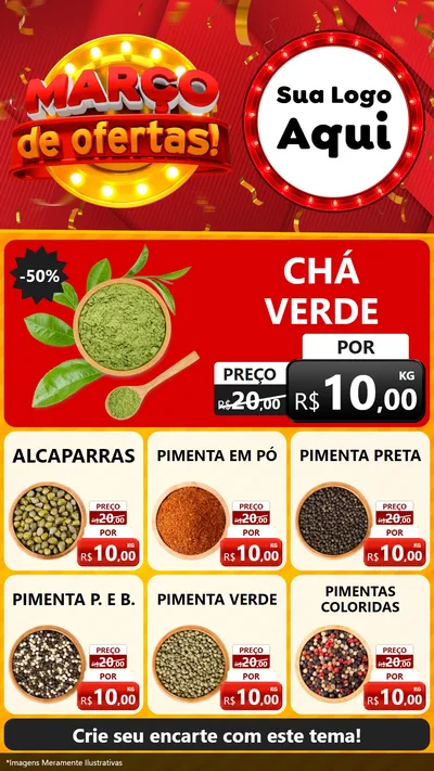 Modelo de Rede Social para Stories com o tema Março de Ofertas! para Produtos Naturais
