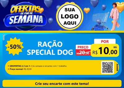 Modelo de Cartaz para Cartaz A4 Horizontal com o tema Ofertas de Fim de Semana para Pet Shop