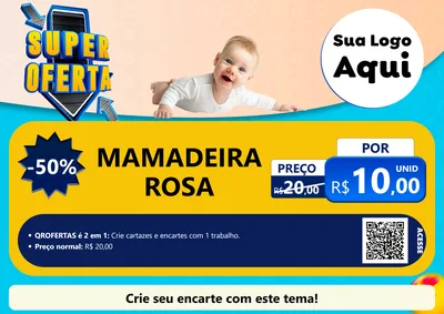 Modelo de Cartaz para Cartaz A4 Horizontal com o tema Super Oferta - Bebê para Bebês