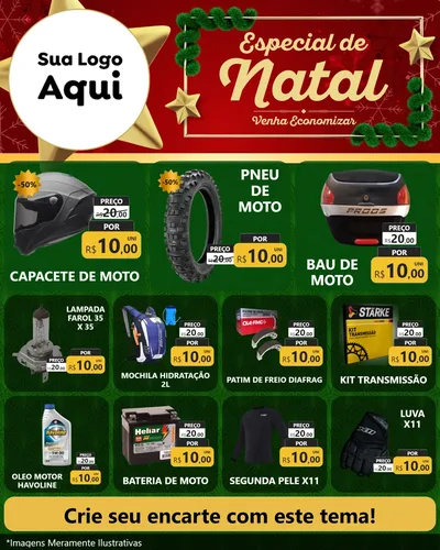 Modelo de Rede Social para Feed Instagram com o tema Especial de Natal para Moto peças