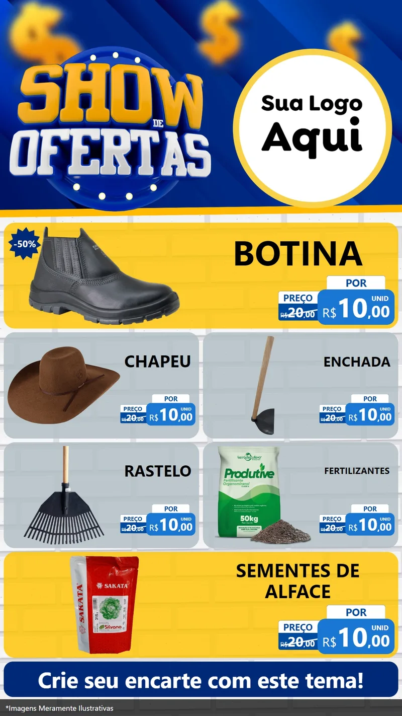 Modelo de TV para TV Vertical com o tema Show de Ofertas para Agropecuária