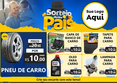 Modelo de Encarte para Encarte A4 Horizontal com o tema Sorteio Dia Dos Pais para Auto peças