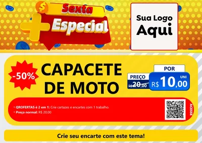 Modelo de Cartaz para Cartaz A4 Horizontal com o tema Sexta Mais Especial para Moto peças