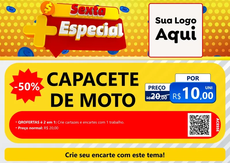 Modelo de Cartaz para Cartaz A4 Horizontal com o tema Sexta Mais Especial para Moto peças