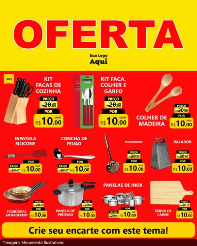 Modelo de Rede Social para Feed Instagram com o tema OFERTA - Vermelho Cartaz para Utilidades Domésticas