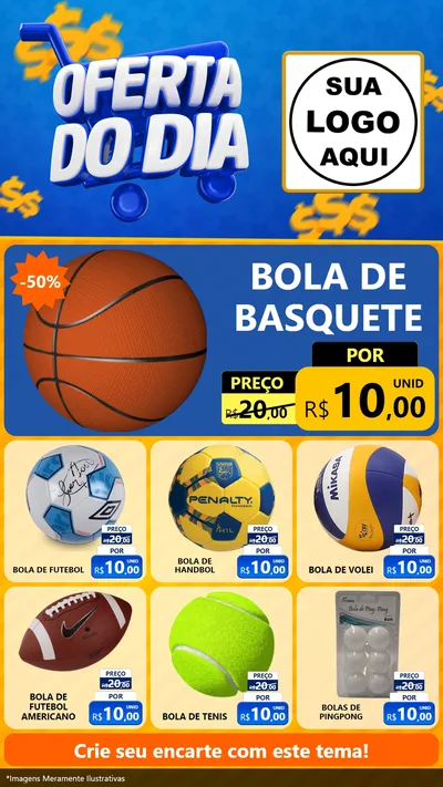 Modelo de Rede Social para Stories com o tema Oferta do Dia para Artigos Esportivos