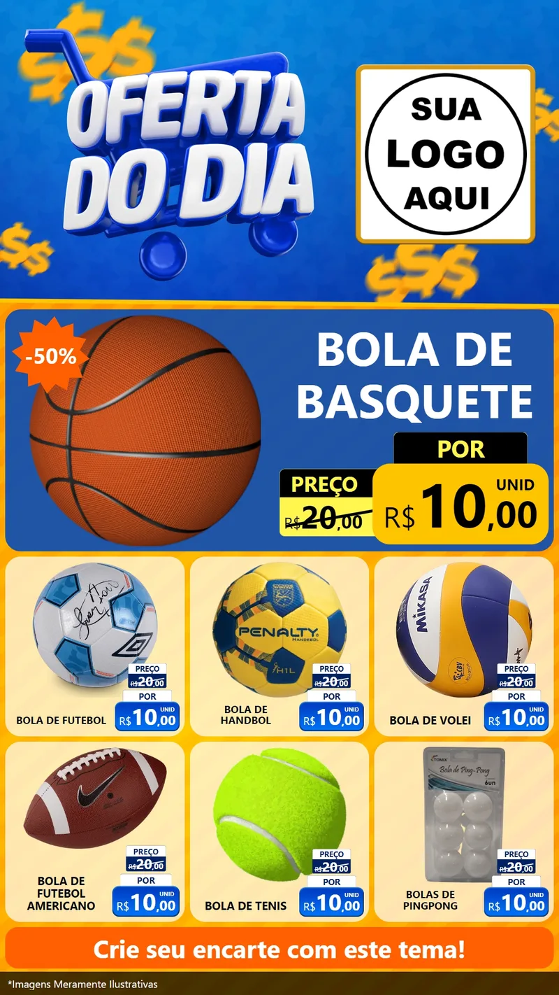 Modelo de Rede Social para Stories com o tema Oferta do Dia para Artigos Esportivos
