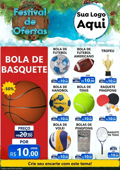 Modelo de Encarte para Encarte A4 Vertical com o tema Festival de Ofertas - Inverno para Artigos Esportivos