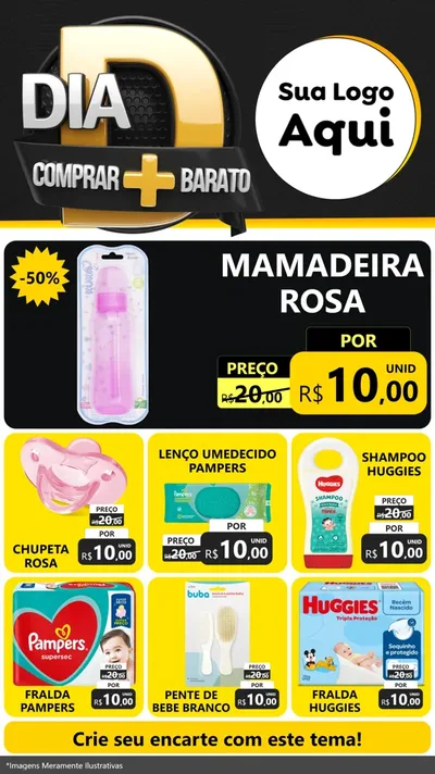 Modelo de Rede Social para Stories com o tema Dia D Mais Economia para Bebês