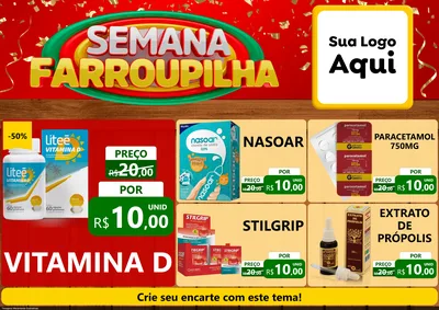 Modelo de Encarte para Encarte A4 Horizontal com o tema Semana Farroupilha para Farmácia