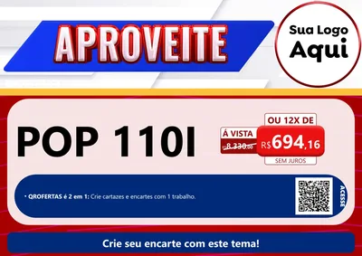 Modelo de Cartaz para Cartaz A4 Horizontal com o tema Aproveite para Concessionaria de Motos