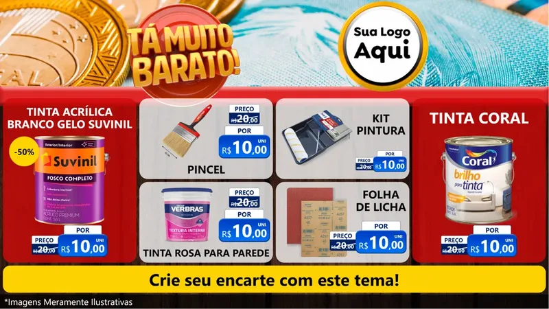 Modelo de TV para TV Horizontal com o tema Está Muito Barato para Tintas e Ferramentas