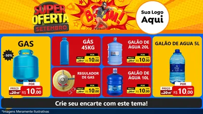Modelo de TV para TV Horizontal com o tema Super Oferta Setembro para Água e gás