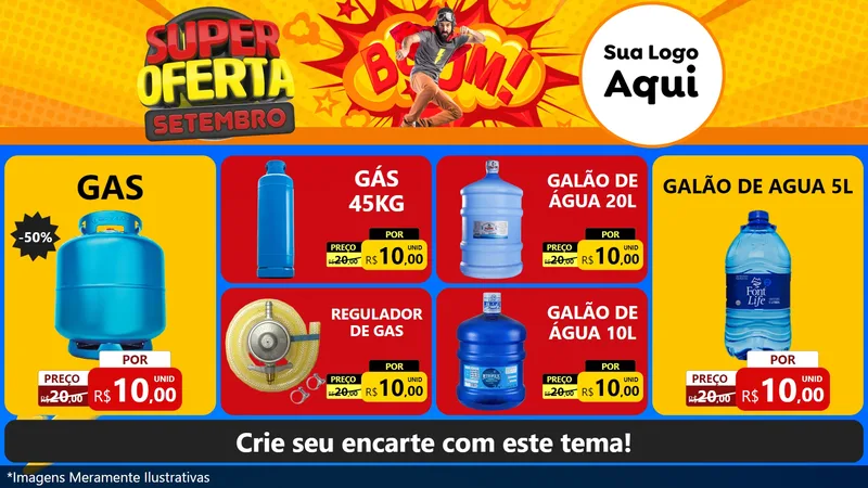 Modelo de TV para TV Horizontal com o tema Super Oferta Setembro para Água e gás