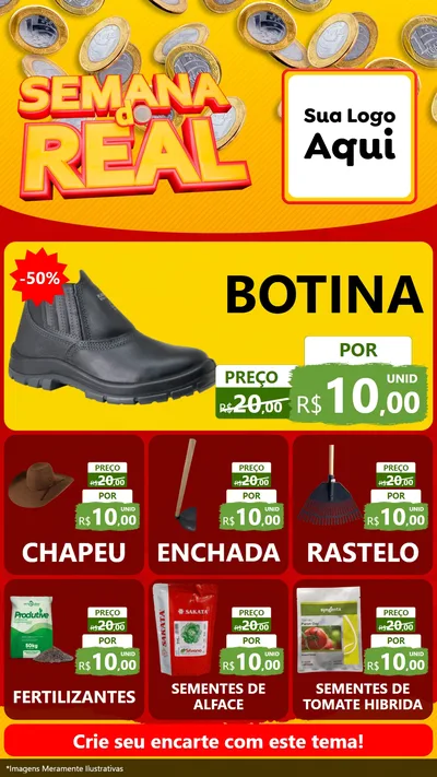 Modelo de Rede Social para Stories com o tema Semana do Real para Agropecuária