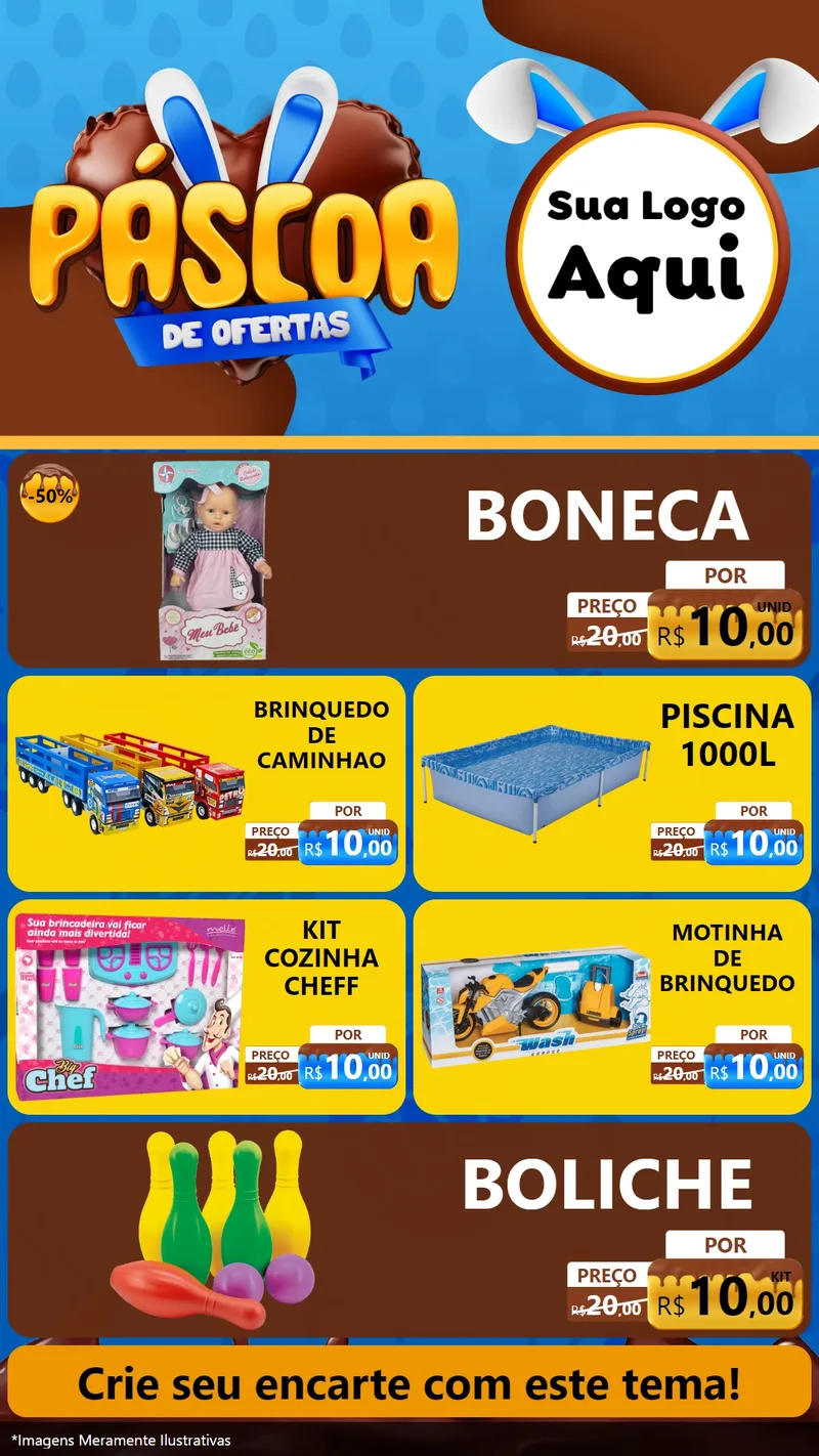 Modelo de TV para TV Vertical com o tema Páscoa de Ofertas para Brinquedos