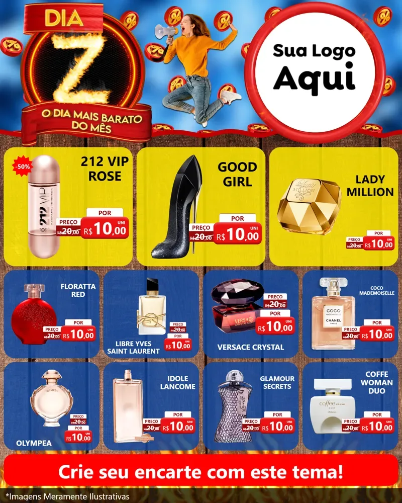 Modelo de Rede Social para Feed Instagram com o tema Dia Z - O Dia Mais Barato Do Mês para Perfumes