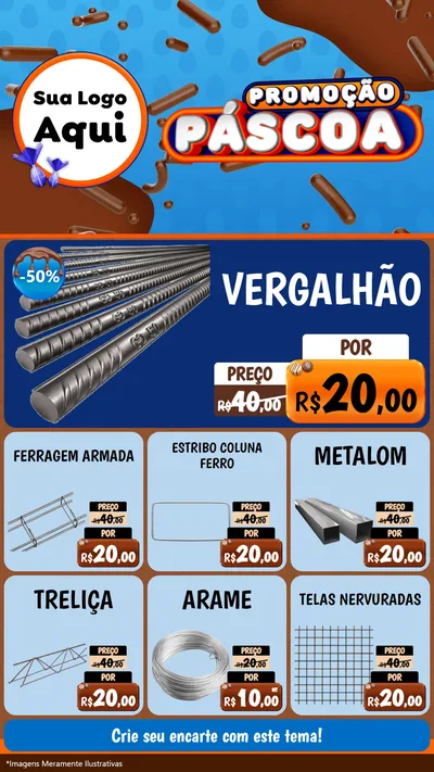 Modelo de Rede Social para Stories com o tema Promoção Páscoa para Ferragens