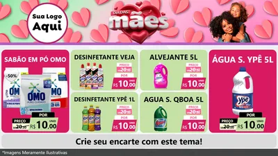 Modelo de TV para TV Horizontal com o tema Dia das Mães para Produtos de Limpeza