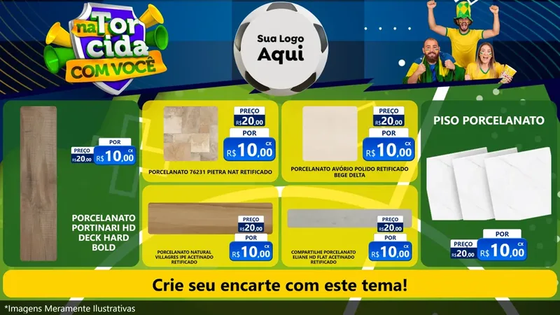 Modelo de TV para TV Horizontal com o tema Na Torcida Com Você - Copa para Pisos e revestimentos