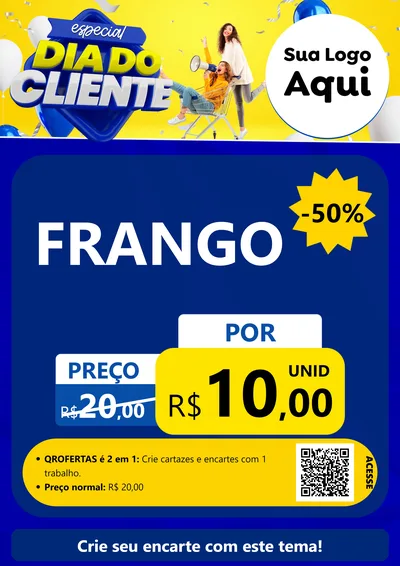 Modelo de Cartaz para Cartaz A4 Vertical com o tema Especial Dia do Cliente para Assados