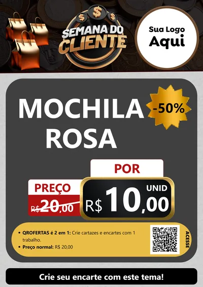 Modelo de Cartaz para Cartaz A4 Vertical com o tema Semana do Cliente para Papelaria