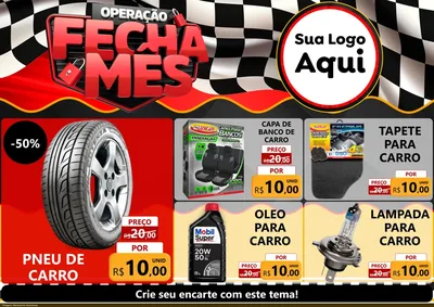 Modelo de Encarte para Encarte A4 Horizontal com o tema Operação Fecha Mês - Auto Moto para Auto peças