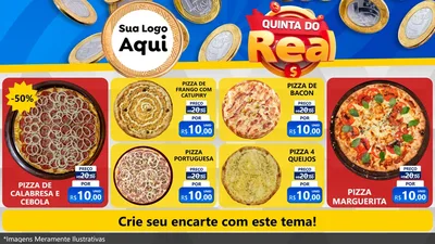 Modelo de TV para TV Horizontal com o tema Quinta do Real para Pizzaria