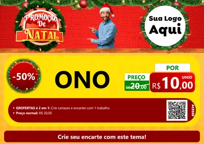 Modelo de Cartaz para Cartaz A4 Horizontal com o tema Promoção de Natal para Óticas