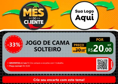 Modelo de Cartaz para Cartaz A4 Horizontal com o tema Mês do Cliente para Cama, Mesa e Banho