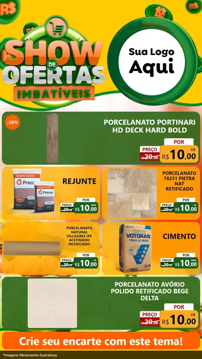 Modelo de TV para TV Vertical com o tema Show de Ofertas Imbatíveis para Pisos e revestimentos