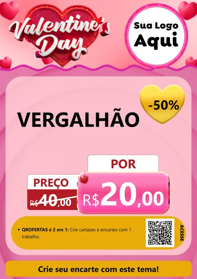 Modelo de Cartaz para Cartaz A4 Vertical com o tema Valentine's Day para Ferragens