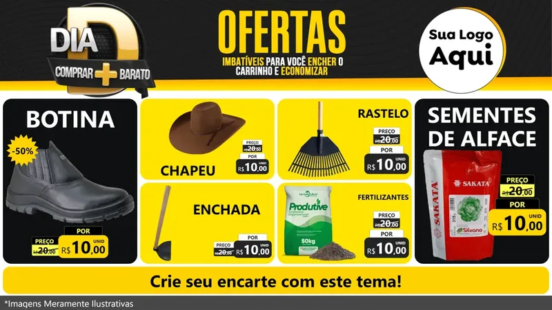 Modelo de TV para TV Horizontal com o tema Dia D Mais Economia para Agropecuária